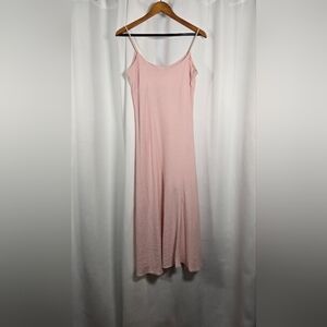 Pink Linen Slip Dress New Coquette Pastel Small